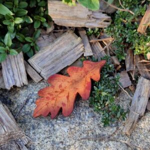 Kožená lístková brož Ancient Oak
